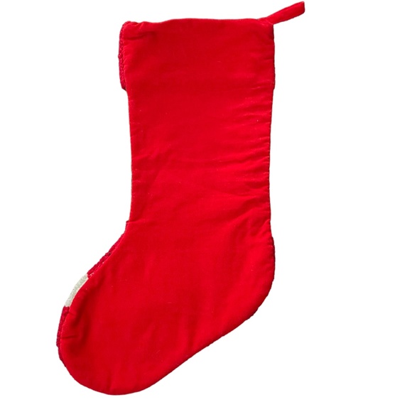 Santa Claus with Tree Christmas Stocking 17.5" L  x 7" W. Red, Green, White - Picture 2 of 7